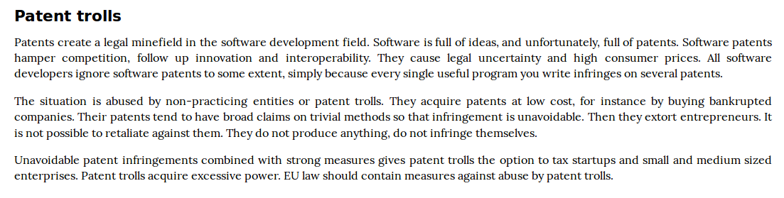 Patents trolls